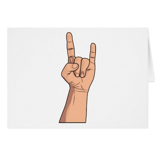 Hook 'em Hand Sign Gesture Card Zazzle