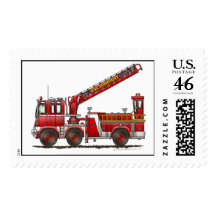 Hook & Ladder Fire Truck Stamps