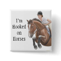 Hooked on Horses Pin buttons by twopurringcats Hooked on Horses Pin buttons