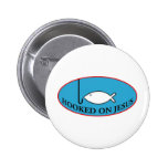 Hooked on Jesus Button