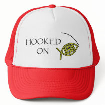 Hooked on Jesus - Trucker Hat by thesquidshop Hooked on Jesus - Trucker Hat