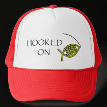 Hooked on Jesus - Trucker Hat by thesquidshop Hooked on Jesus - Trucker Hat