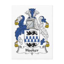 Hooker Family Crest postcards