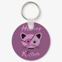 Hooker Kitten (eyepatch) keychains by cat0fdarkness Hooker Kitten (eyepatch) keychains