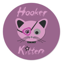 Hooker Kitten (eyepatch) stickers by cat0fdarkness Hooker Kitten (eyepatch) stickers