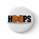Hoops Basketball Pinback Buttons