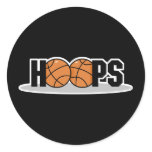 hoops basketball design round stickers