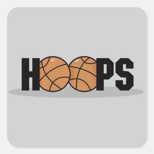 Hoops Basketball T-shirts and Gifts Square Stickers