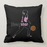 Hoopstar Black and White Basketball Pillow