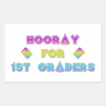 Hooray for 1st Graders Rectangle Sticker