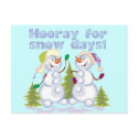 HOORAY For Snow Days! postcards by IslandVintage HOORAY For Snow Days! postcards