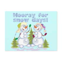 HOORAY For Snow Days! postcards by IslandVintage HOORAY For Snow Days! postcards