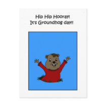 Hooray its Groundhog day postcard