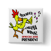 HOORAY OBAMA WINS buttons
