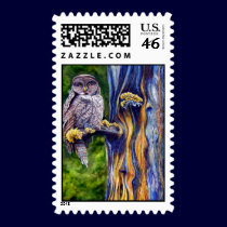 Hoo's Look'n Postage Stamp