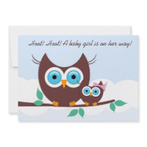 Hoot! Hoot! A baby girl is on her way! Invitation