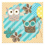 Hoot Owls Customized Birthday Invitation