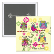 Hootie Owl Pinback Buttons