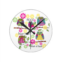 Hootie Owl Wall Clock