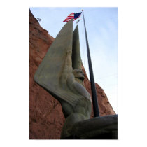 Hoover Dam Statue with American Flag posters