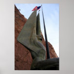 Hoover Dam Statue with American Flag posters