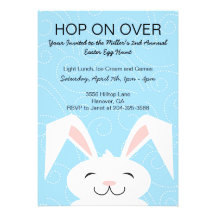Hop Hop Bunny Rabbit Easter Party Invitation