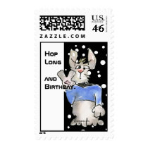 Hop Long Wishes Happy Birthday Postage Stamps by zooogle Hop Long Wishes Happy Birthday Postage Stamps