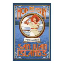 Hop the Ferry - San Juan Islands, WA Travel Poster posters