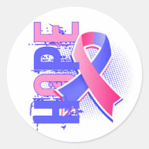 Hope 2 Male Breast Cancer Round Stickers