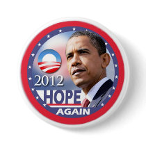Hope Again / Obama 2012 Pinback Buttons