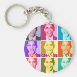 HOPE AND CHANGE BARACK OBAMA KEYRING KEYCHAINS