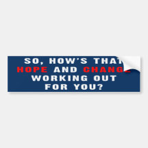 Hope And Change Bumper Sticker