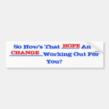 hope and change two tone bumper sticker
