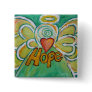Hope Angel Word Art Pendant Button Pins