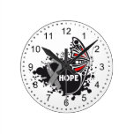 Hope Asthma Awareness Butterfly wall clocks