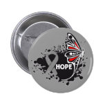 Hope Asthma Awareness Butterfly buttons