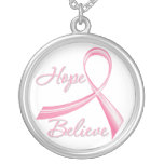 Hope Believe Breast Cancer necklaces