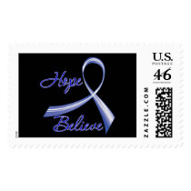 Hope Believe Brush Ribbon Anal Cancer Postage