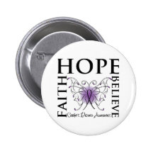 Hope Believe Faith - Crohn's Disease Pinback Button