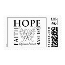 Hope Believe Faith - Lung Cancer Postage Stamps