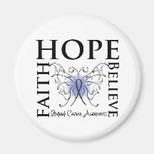 Hope Believe Faith - Stomach Cancer Magnet