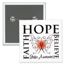 Hope Believe Faith - Stroke Disease Pin