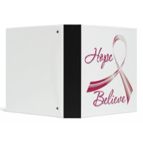 Hope Believe Head and Neck Cancer Vinyl Binders
