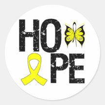 Hope Bladder Cancer Awareness Round Stickers