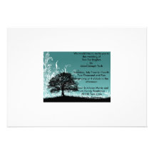 Hope Blue Floral Pattern Invite