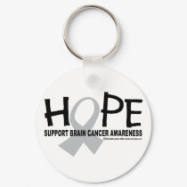 Hope Brain Cancer keychains by fightcancertees Hope Brain Cancer keychains
