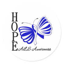 Hope Butterfly ALS Disease Sticker
