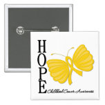 Hope Butterfly Childhood Cancer buttons