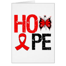 Hope Butterfly Heart Ribbon - Heart Disease Greeting Card