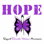 Hope Butterfly Ribbon Domestic Violence Polo